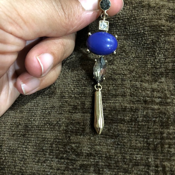 Club Monaco Blue Spike Drop Earrings. NWOT. - Picture 2 of 2